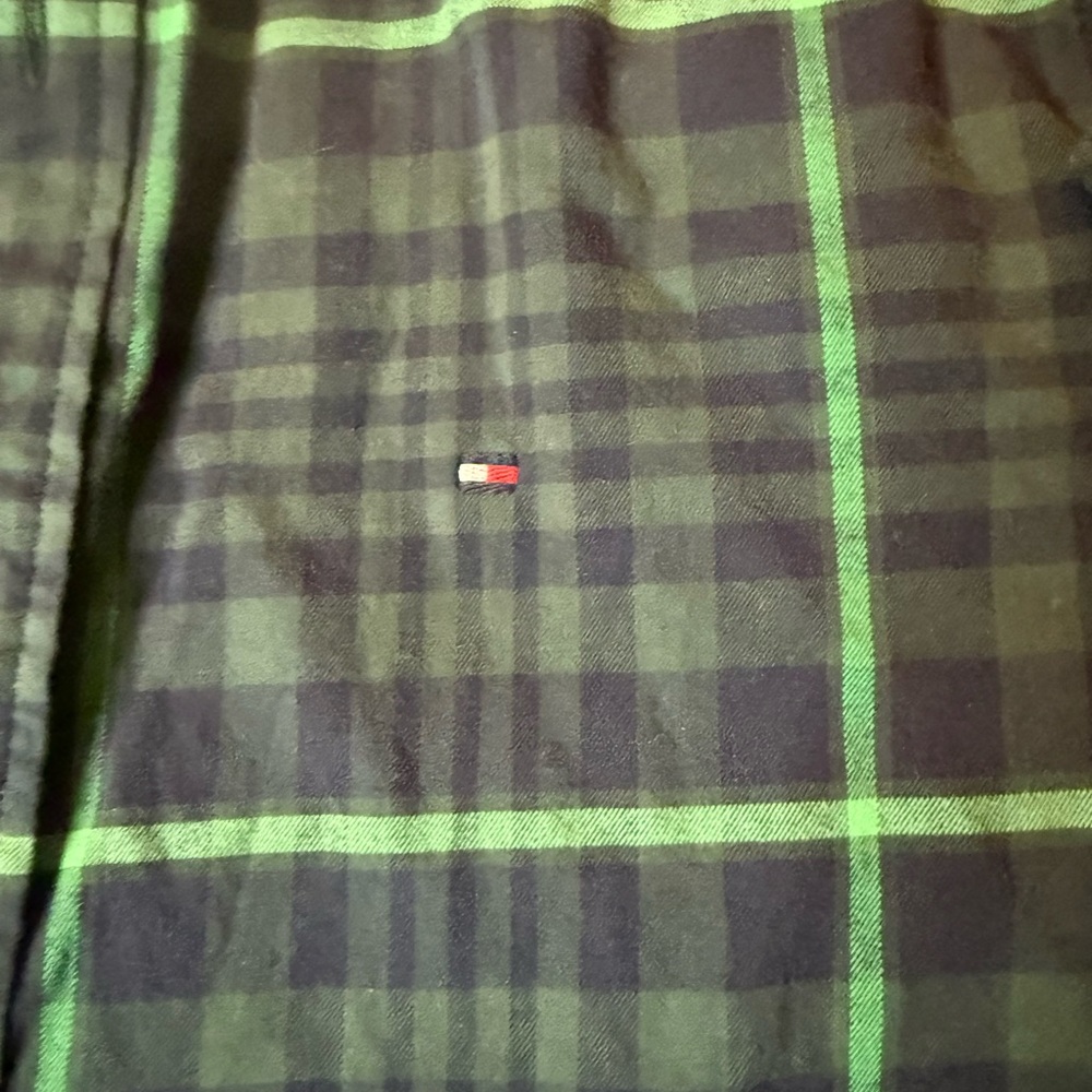 Tommy Hilfiger Men's Navy and Green Check Shirt size M classic casual stylish - Picture 4 of 11